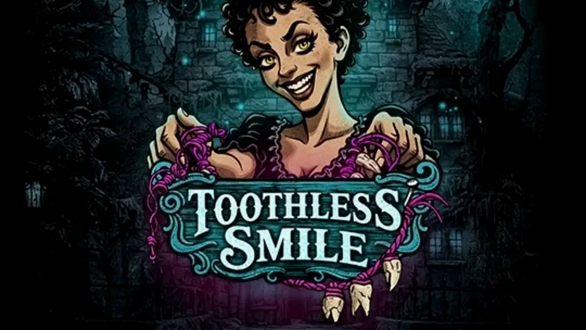 Isang madilim at nakakatakot na dental-themed slot machine na Toothless Smile